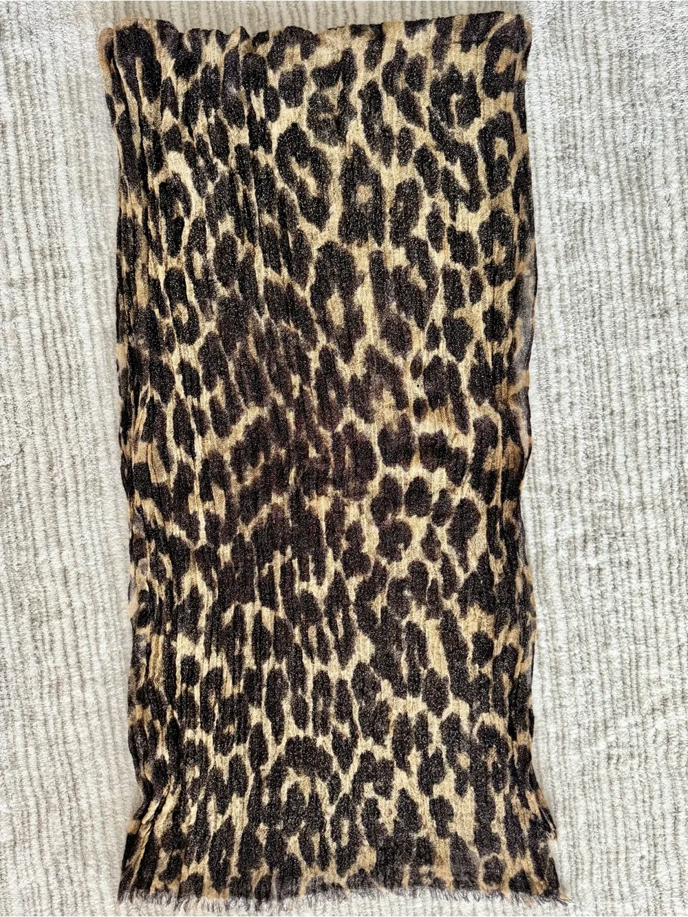 Ann Taylor Leopard Print Metallic Shimmer Scarf
